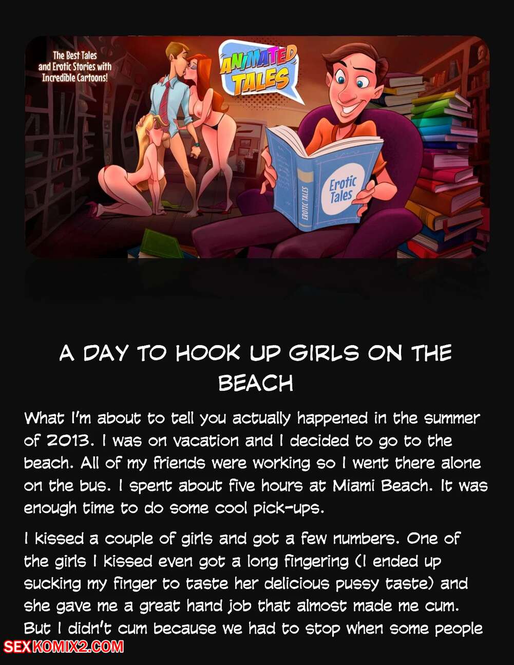 Porn comic Animated Tales. WC TF.  A DAY TO HOOK UP GIRLS ON THE BEACH