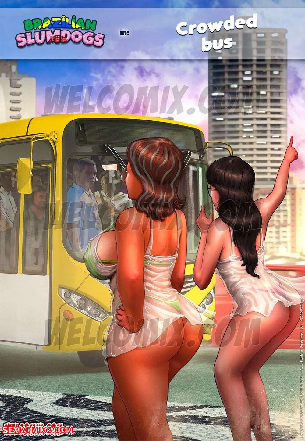 Porn comic Brazilian Slumdogs. Crowded Bus. Chapter 6. WC TF.
