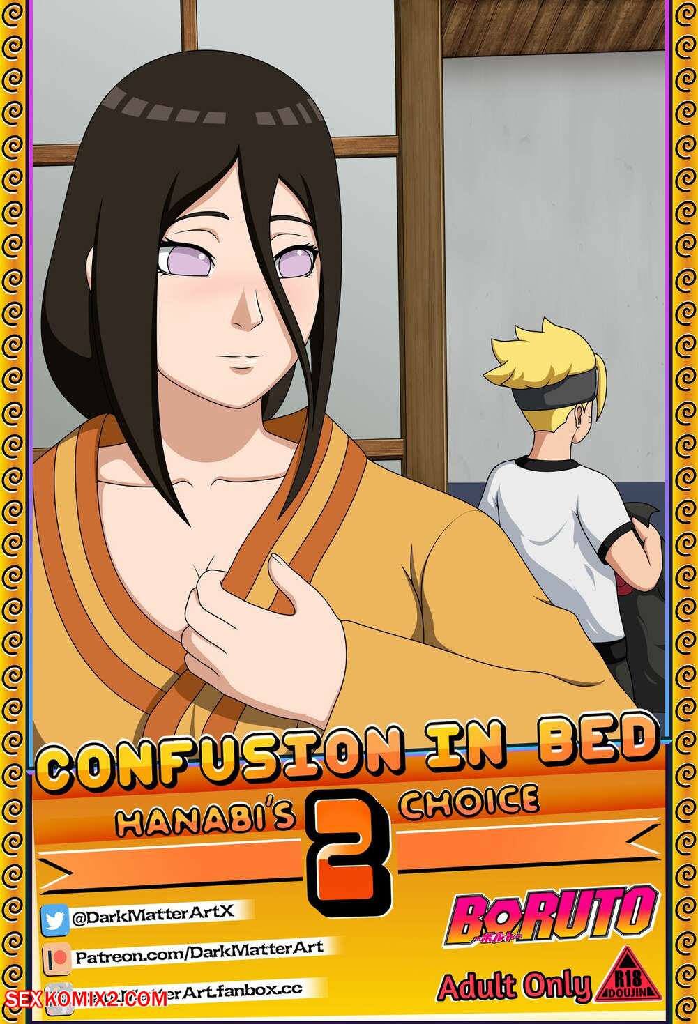 Porn comic Confusion in Bed 2. Hanabis Choice. Boruto. DarkMatterArt.