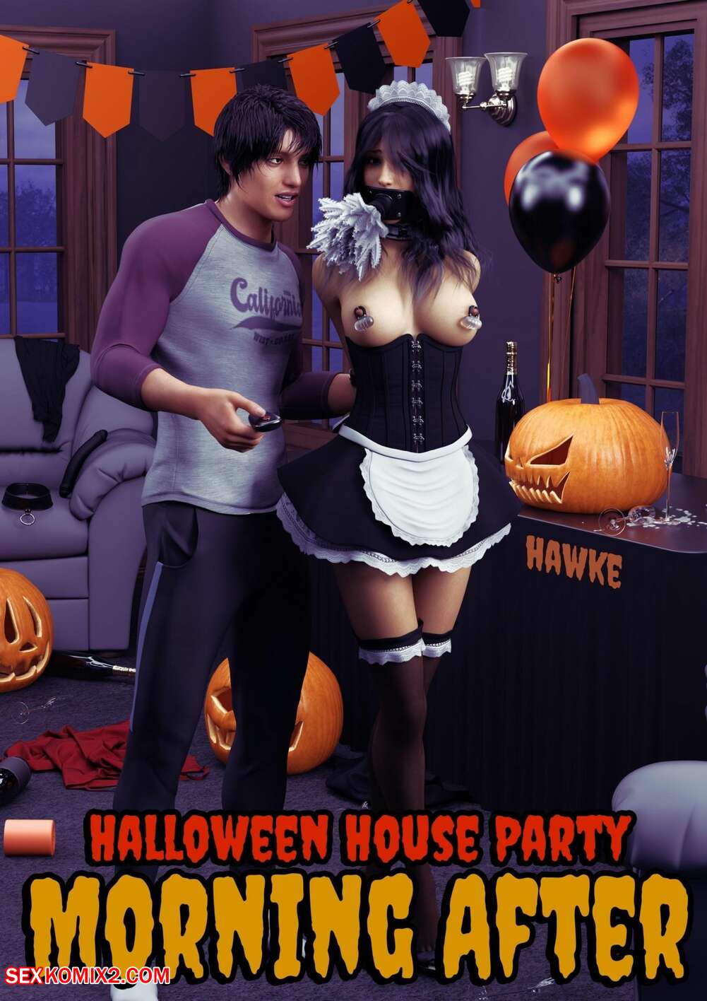 Porn comic Halloween House Party. Chapter 2. Hawke
