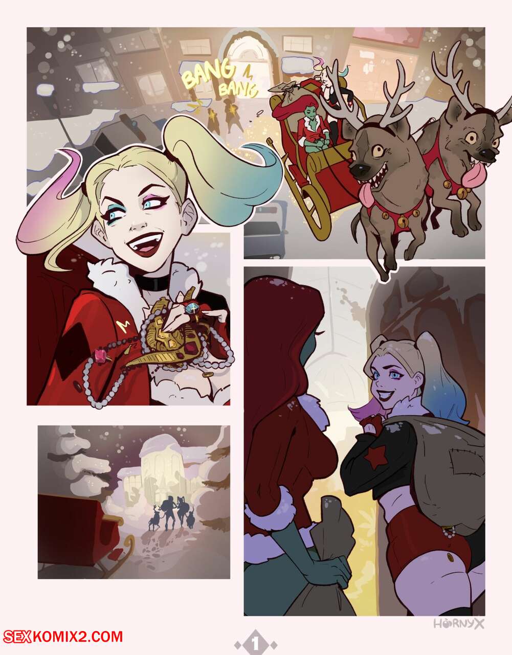 Porn comic Harley and Ivys Christmas Kiss. Hornyx
