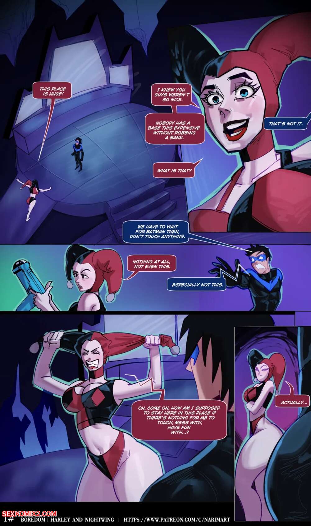 Porn comic Harley X Nightwing. Batman. Boredom