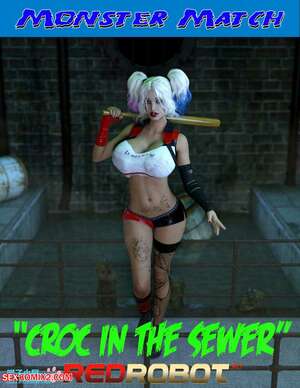 Porn comic Monster Match Croc in the Sewer. RedRobot3D.