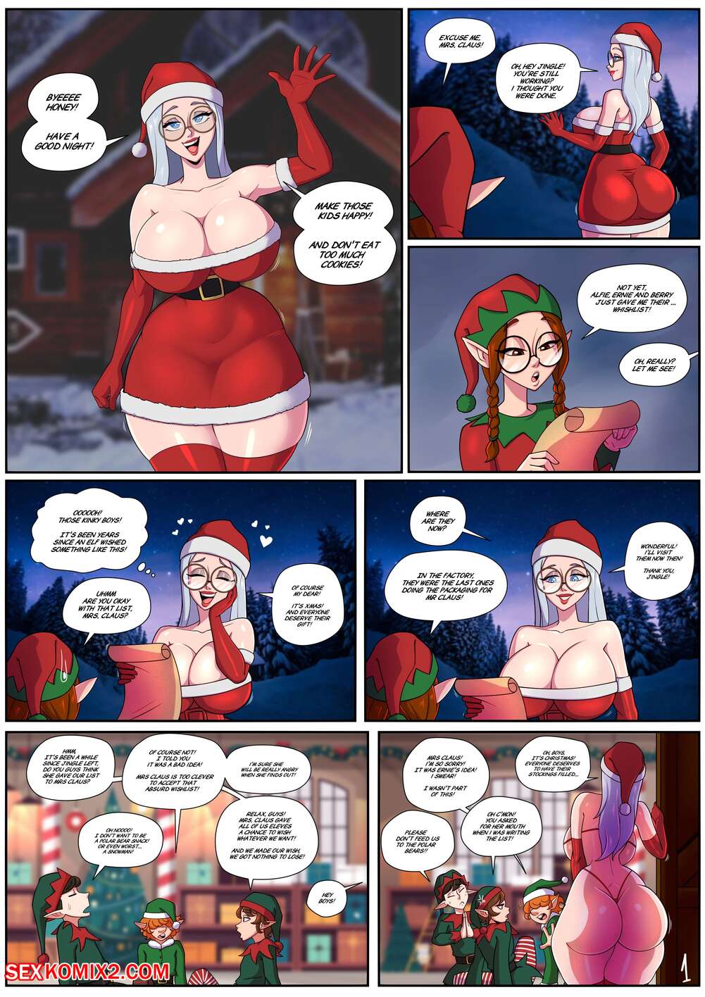 Porn comic Mrs. Claus. Chapter 1. Parvad.