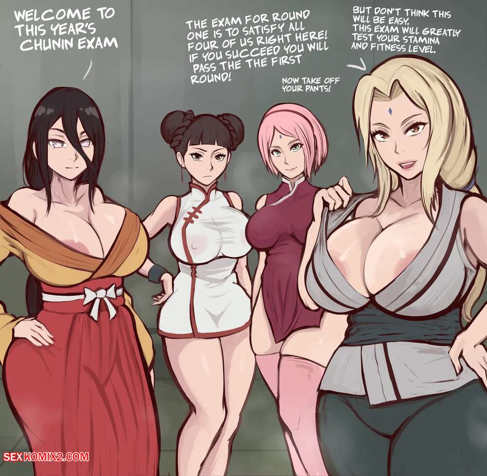Porn comic Naruto. Tsunade, Sakura, Tenten and  Hanabi Comic. Arachnart.
