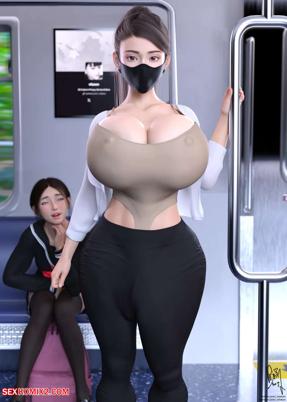 Porn comic Rei and Sakura. Commute. Viiseon