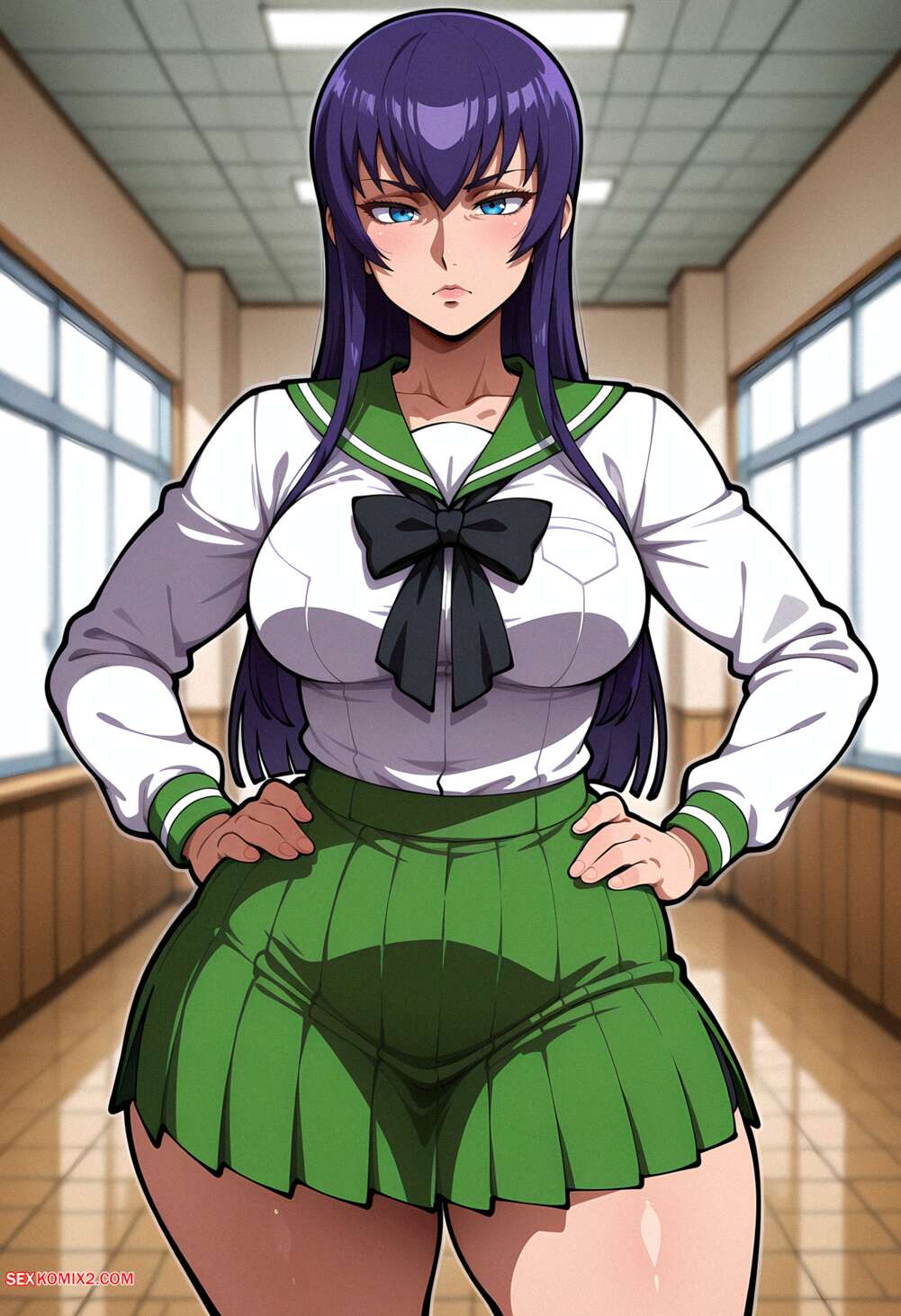 Porn comic Saeko Busujima. Floxin