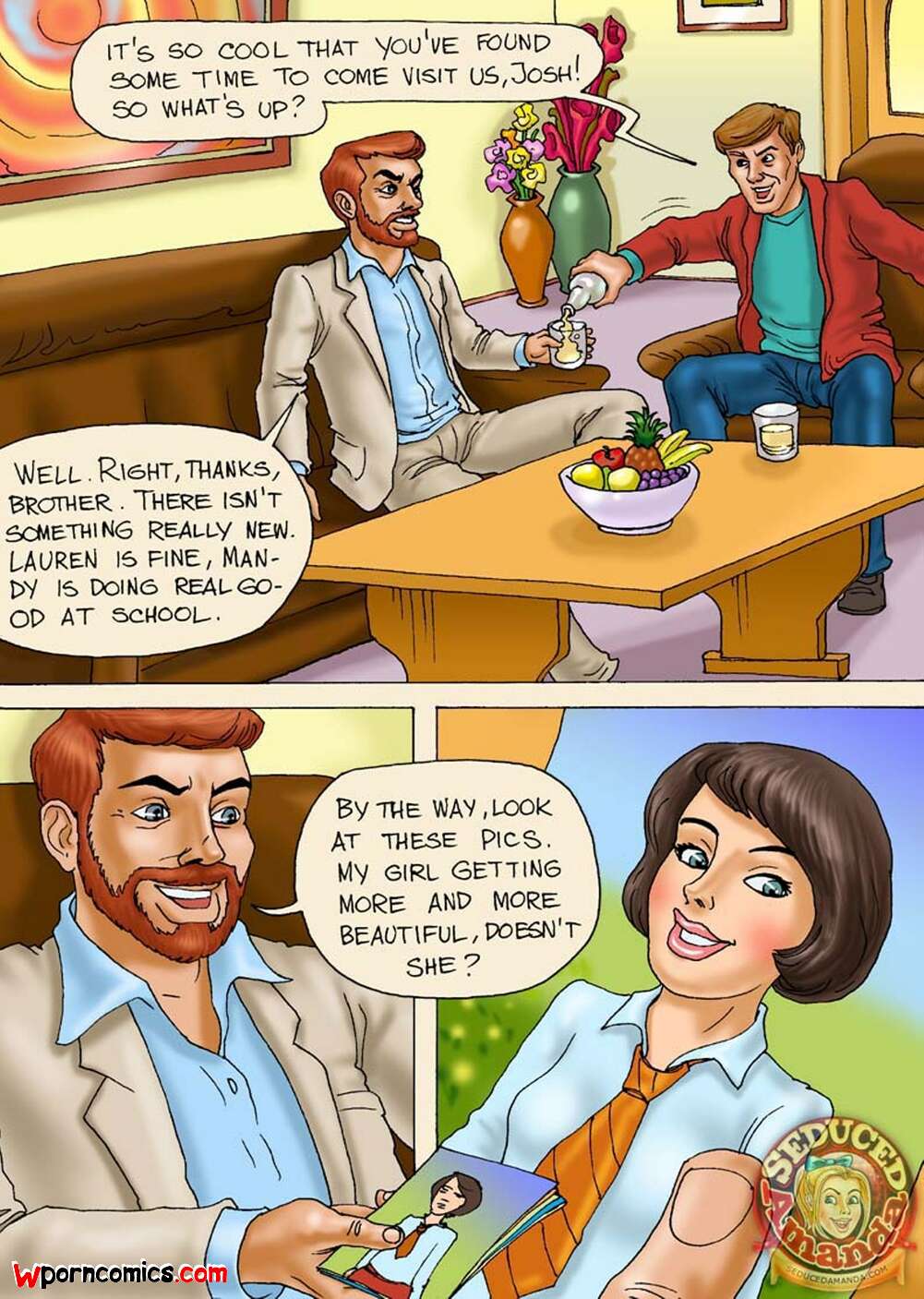 Porn comic Seduced Amanda. Seduced Amanda. Dad and his Brother