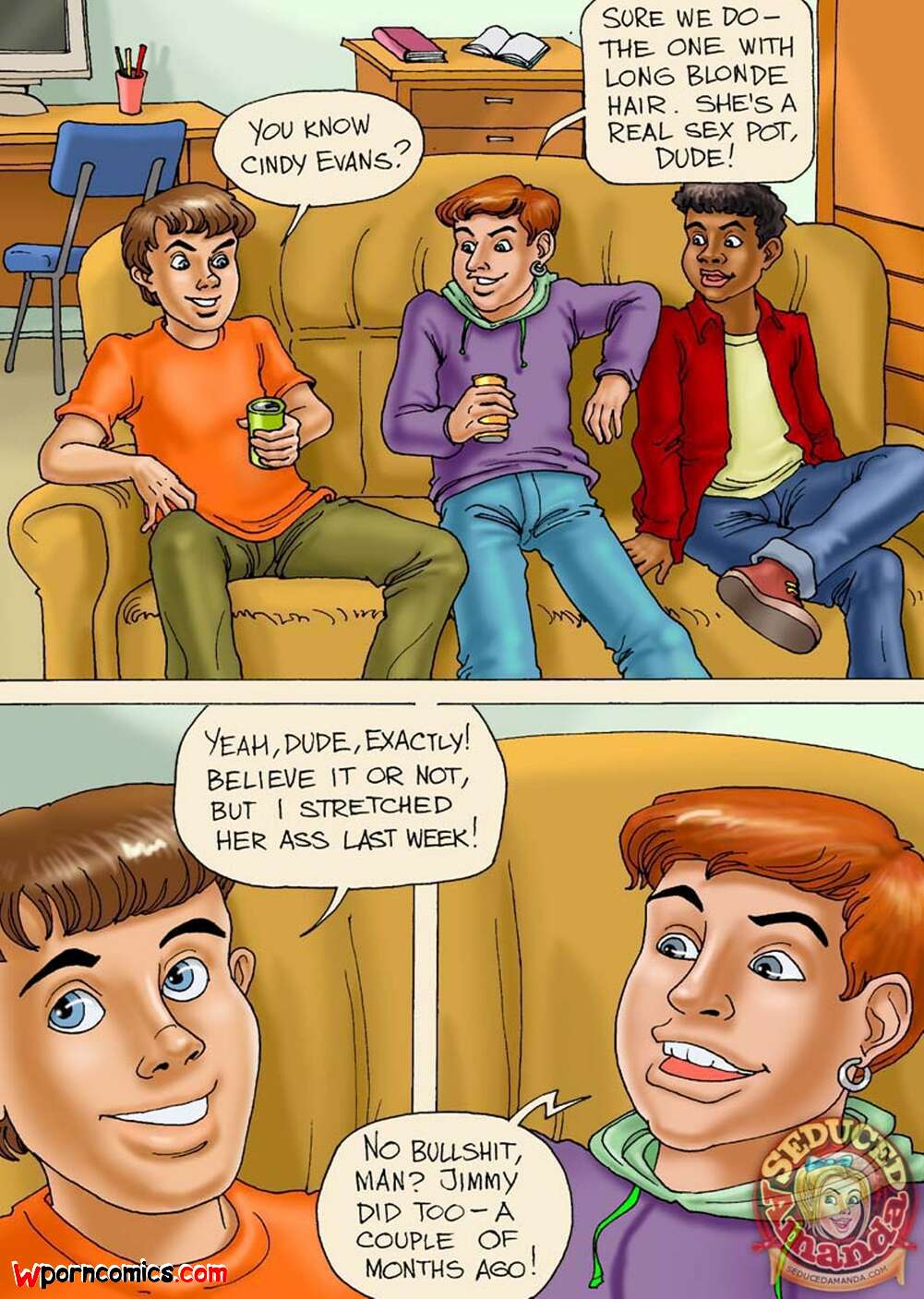 Porn comic Seduced Amanda. Seduced Amanda. My Brother and his Friends