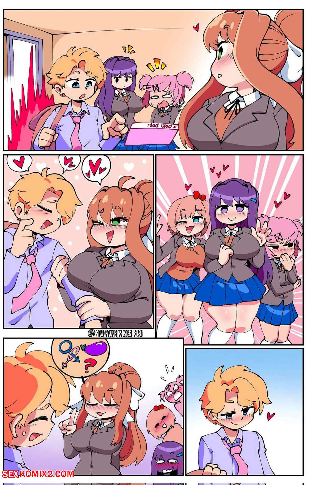 Porn comic Senpai X DDLC Girls. Quaver