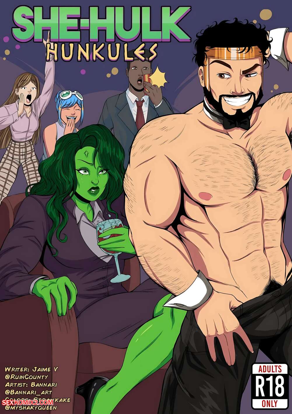 Porn comic She Hulk. Hunkules. Bannari.