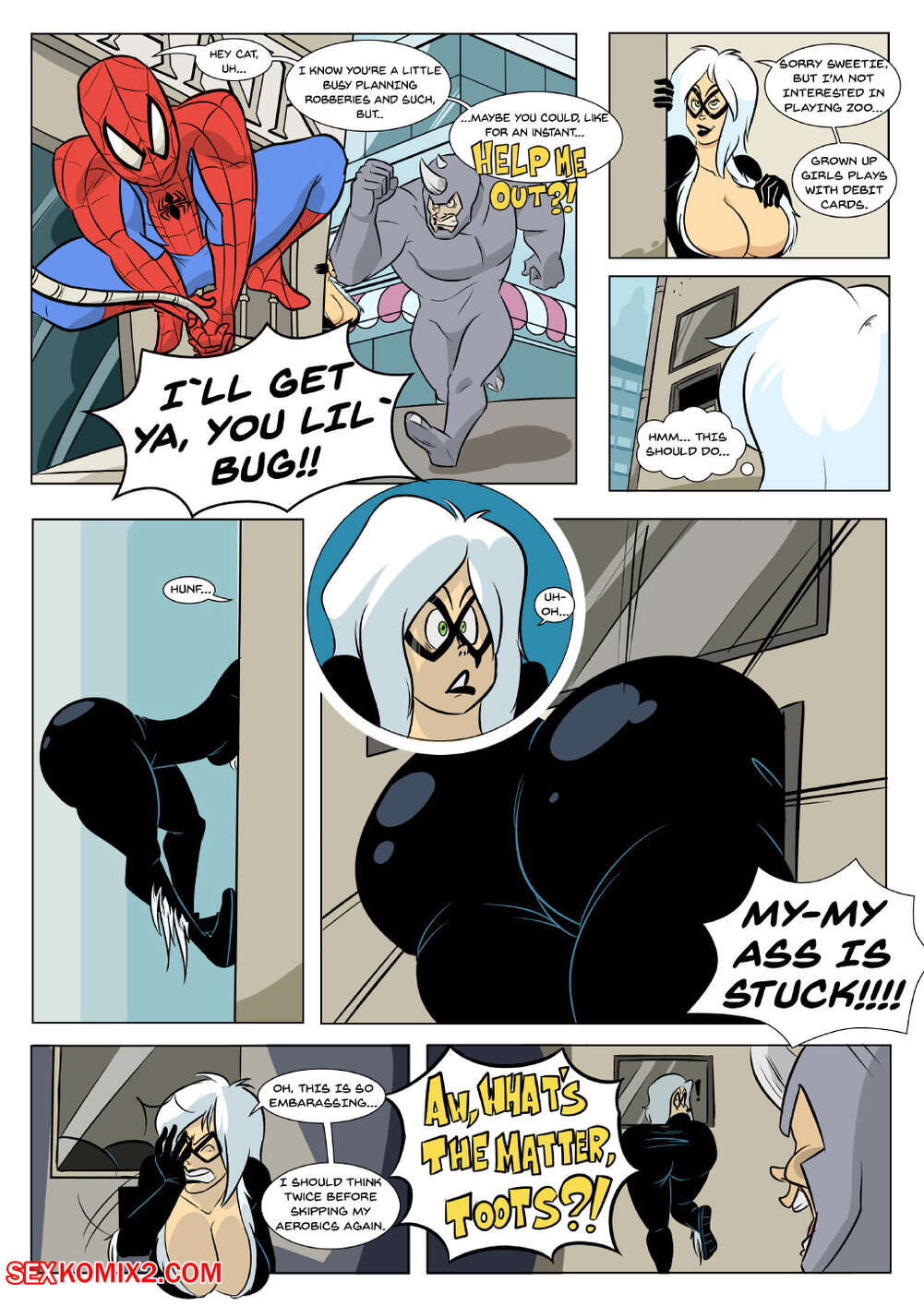 Porn comic Spider Man and Black Cat. Zaribot.