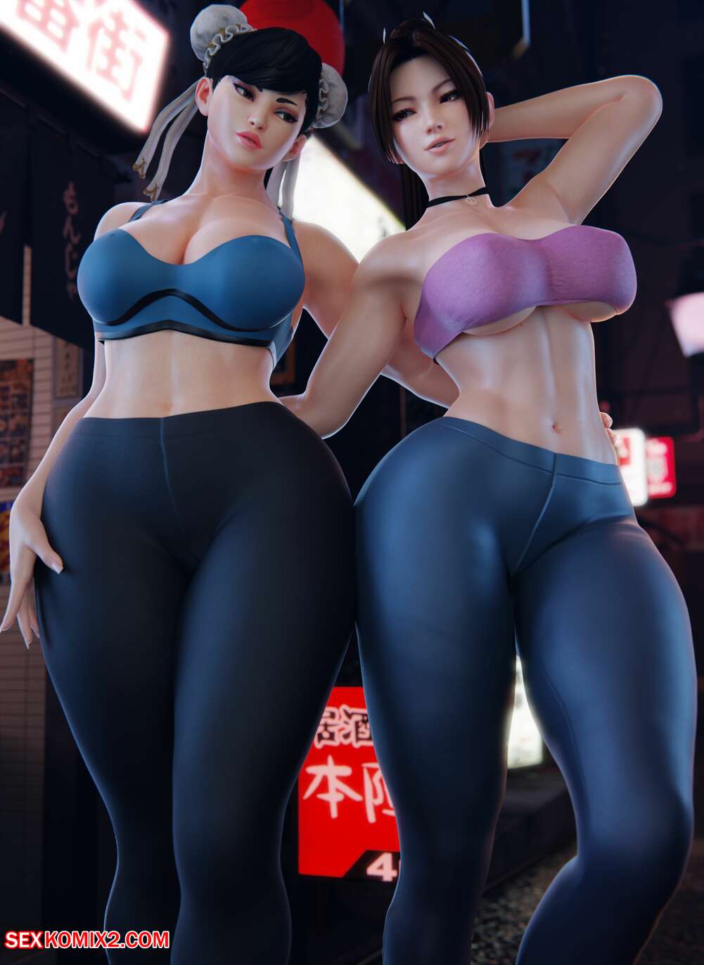Porn comic Street Fighter. Chun Li and Mai Shiranui. PervertMuffinMajima