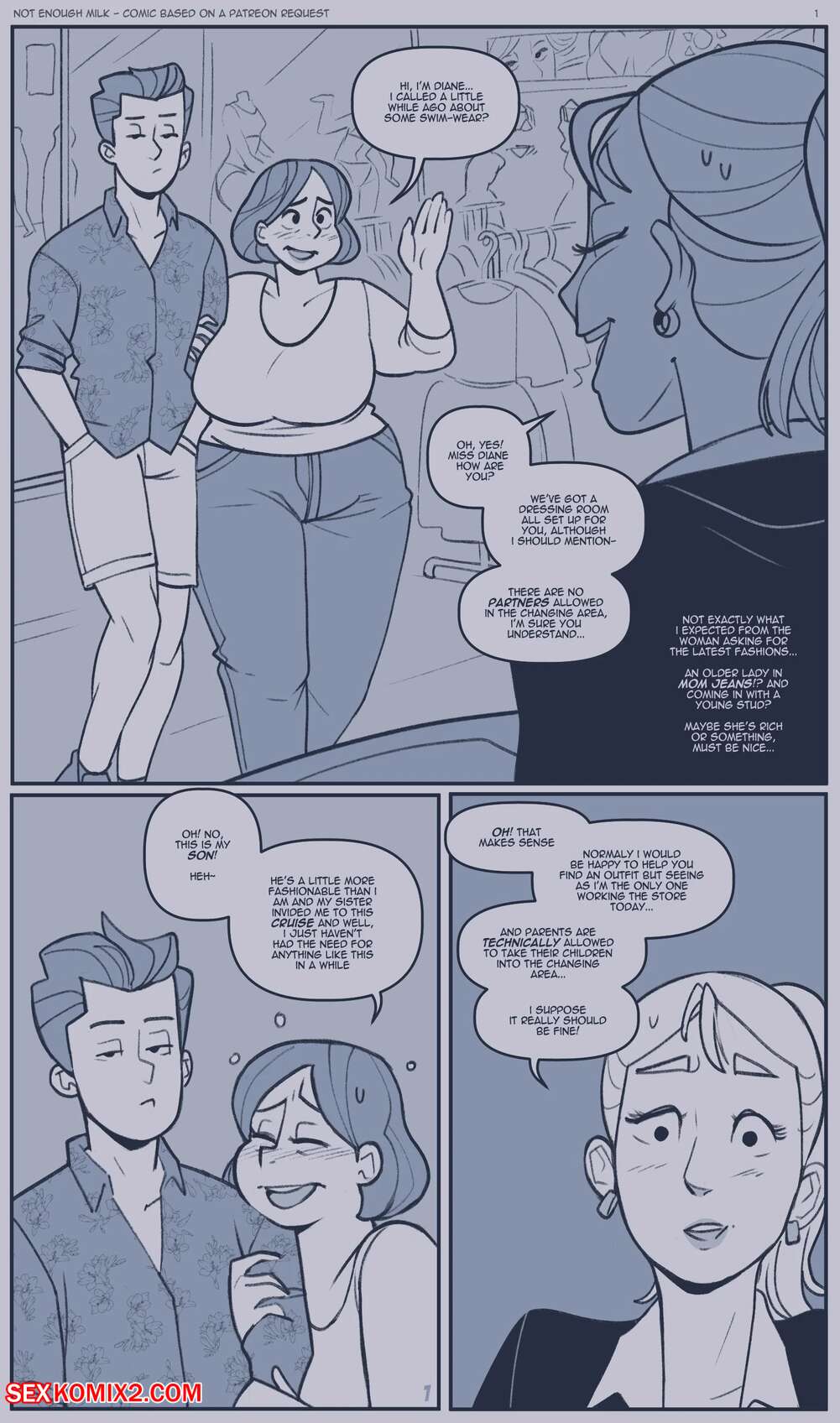 Porn comic Swimsuit Shopping. Chapter 1. NotEnoughMilk.