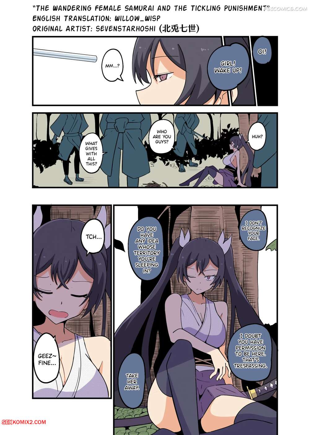 Porn comic The Wandering Female Samurai and the Tickling Punishment. Sevenstarhoshi