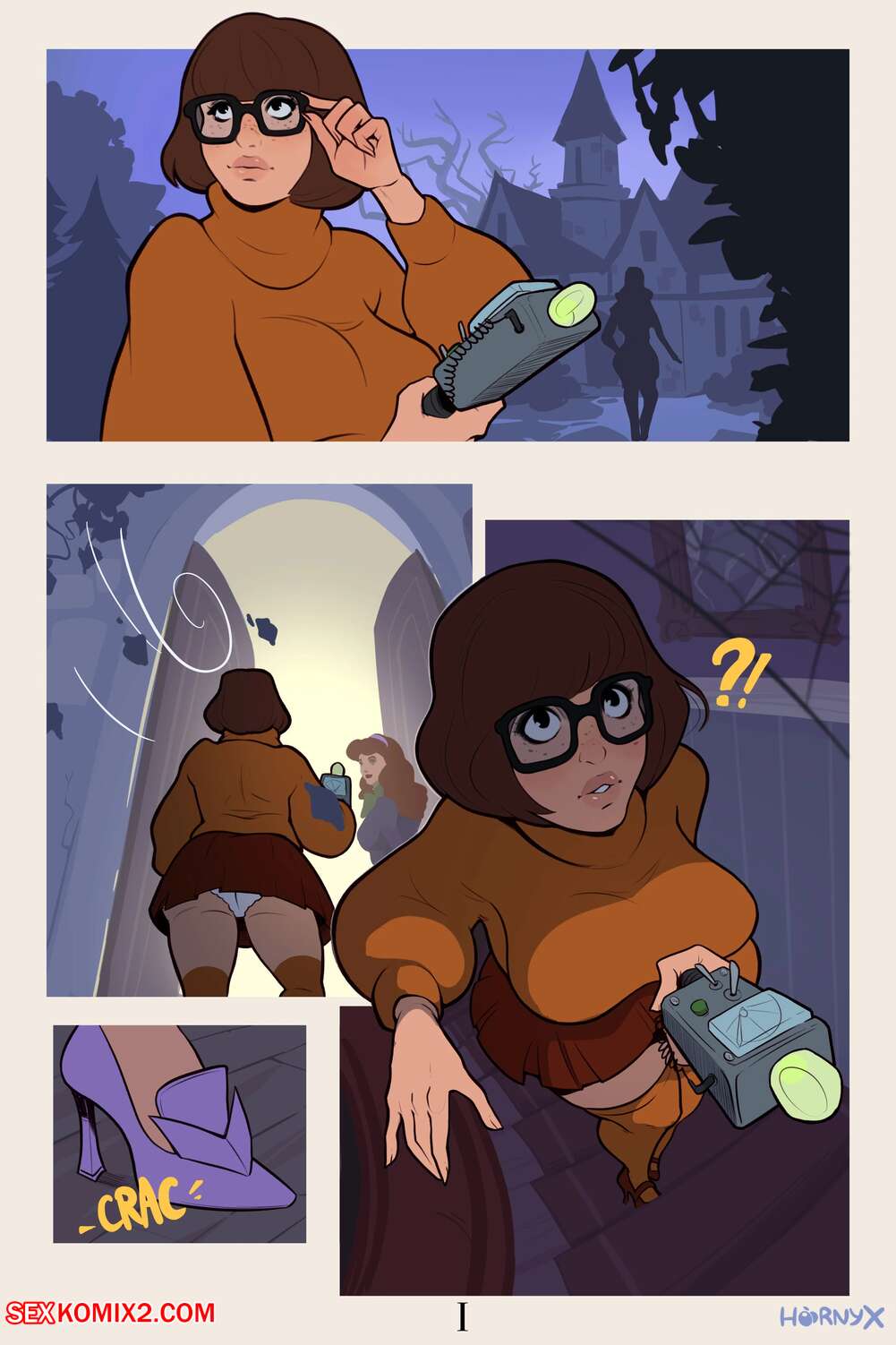 Porn comic Velma and Daphnes spooky night. Chapter 1. ScoobyDoo. Hornyx.